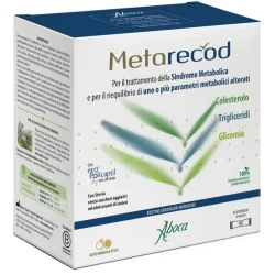 ABOCA SpA SOCIETA' METARECOD DA 40 BUSTINE GRANULARI GUSTO ARANCIA E PESCA - PER IL TRATTAMENTO DELLA SINDROME METABOLICA E IL RIEQUILIBRIO DEL COLESTEROLO, TRIGLICERIDI E GLUCOSIO - SCADENZA LUNGHISSIMA 11/27 (ULTIMISSIMI PEZZI SCONTATI)